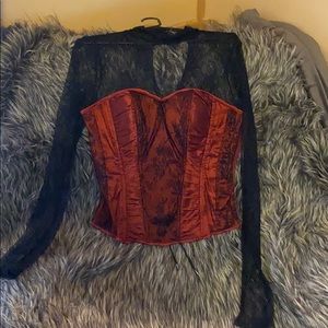 Blouse red and black